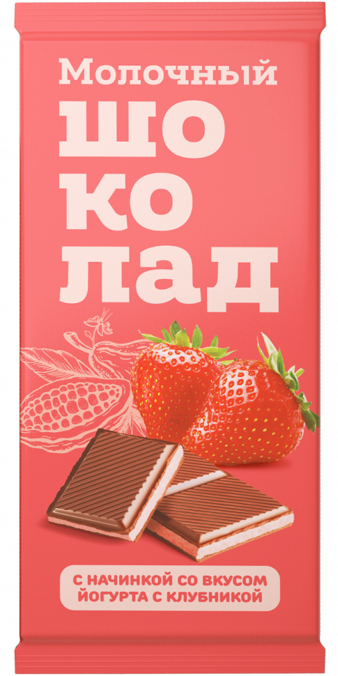  Меренга Шоколад молочный с начинкой Йогурт-Клубника,(блок 24шт по 80г)   в Шебекине